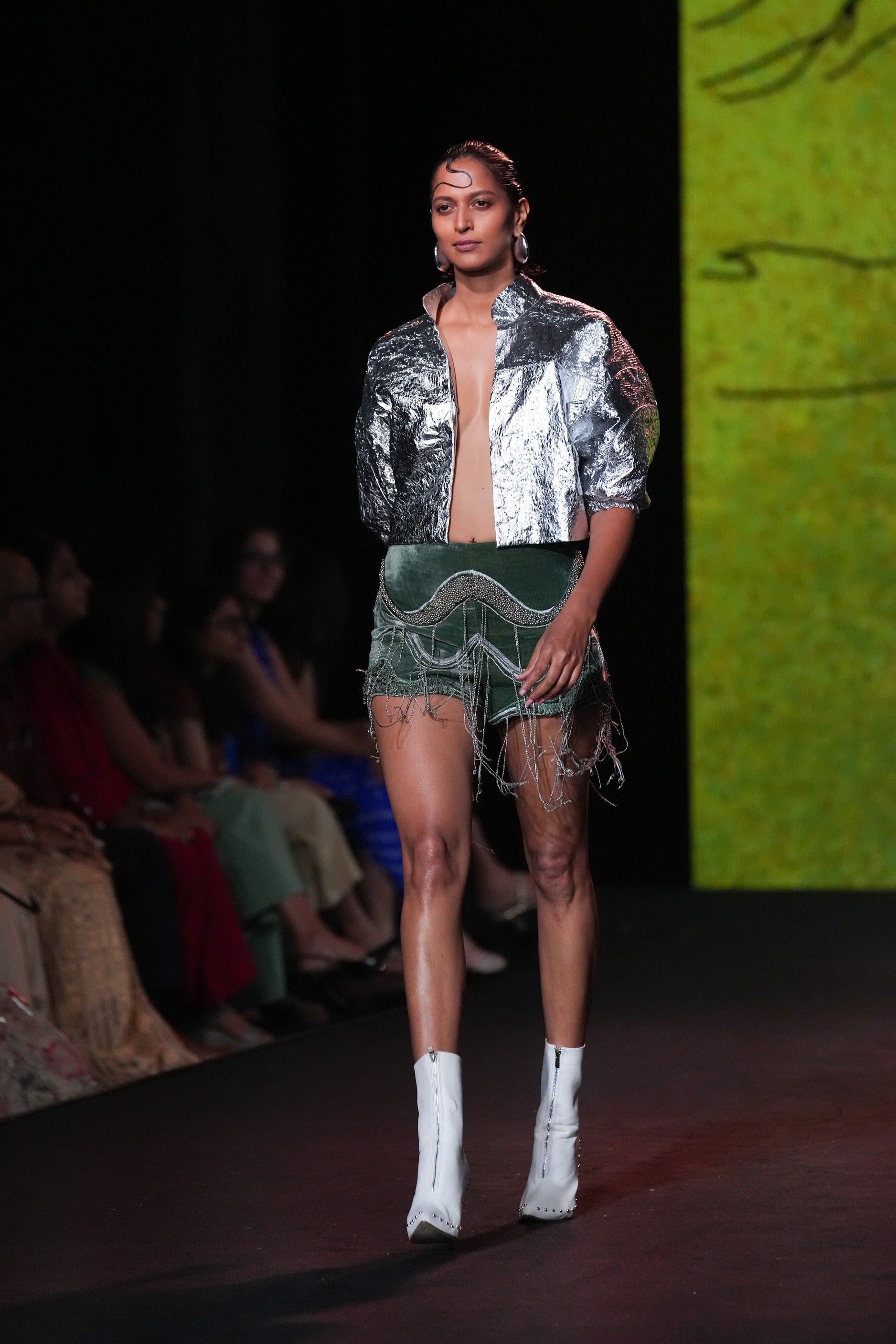 Jacket With Velvet Embroidered Shorts