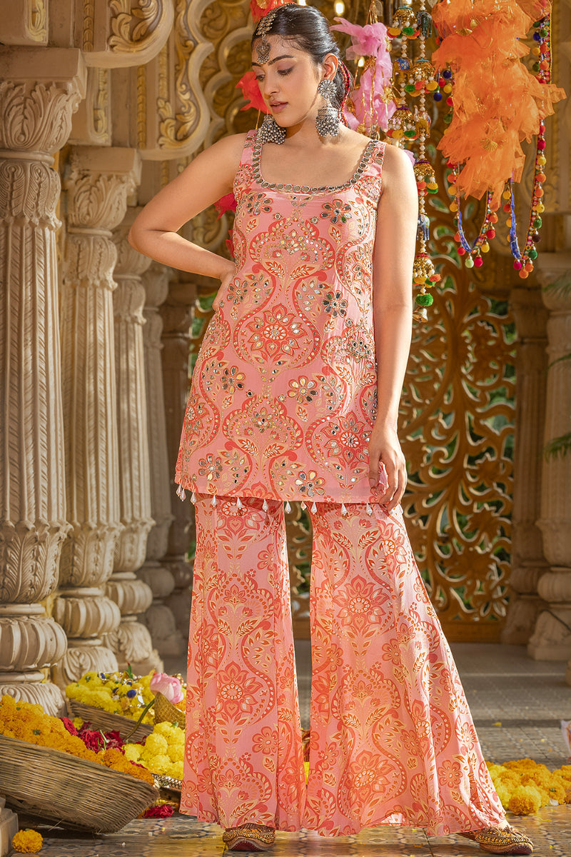 SHARARA + SHORT KURTA - SITAARA ROSE (FITTED)