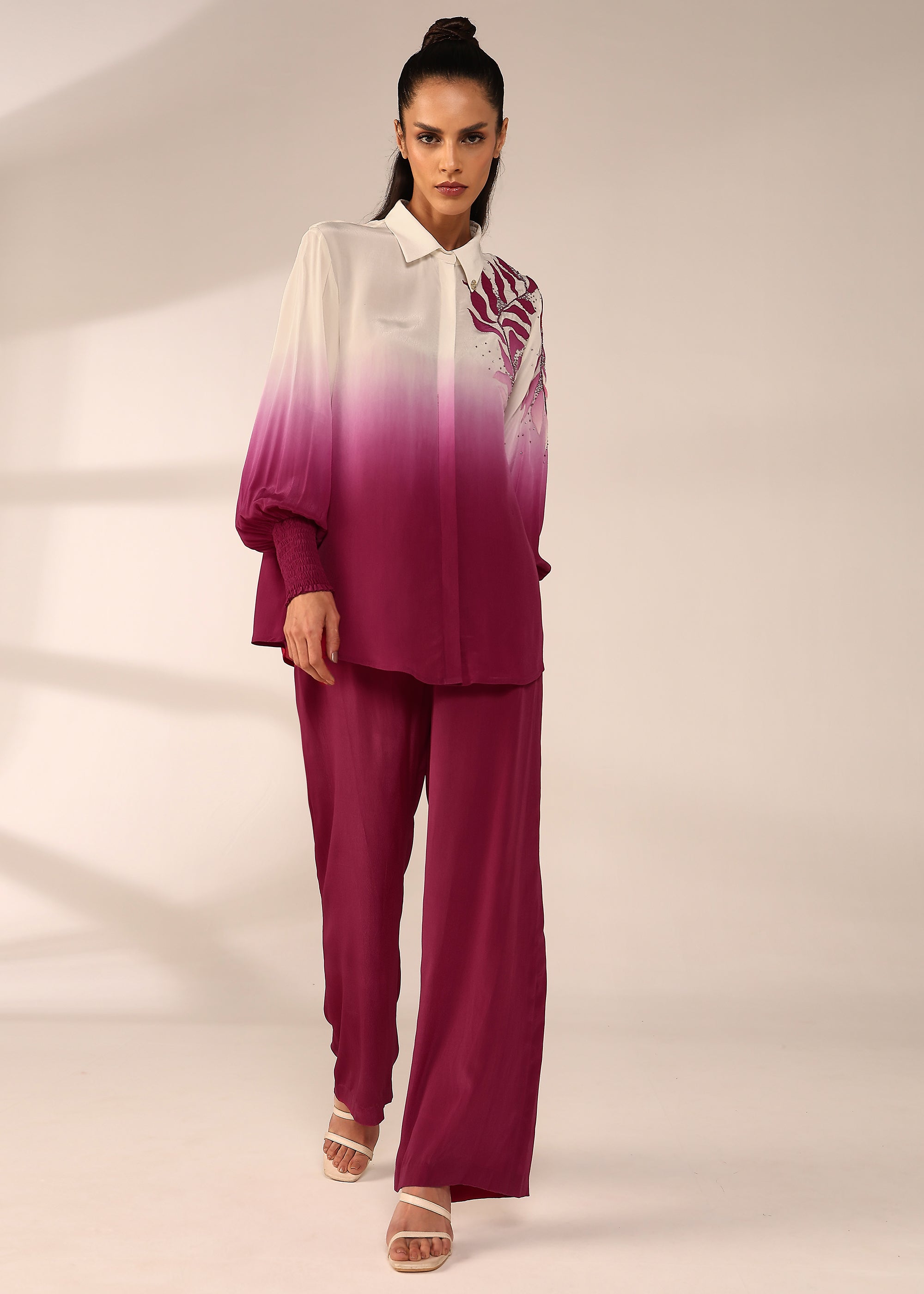 SHOULDER EMBROIDERED CO-ORD SET