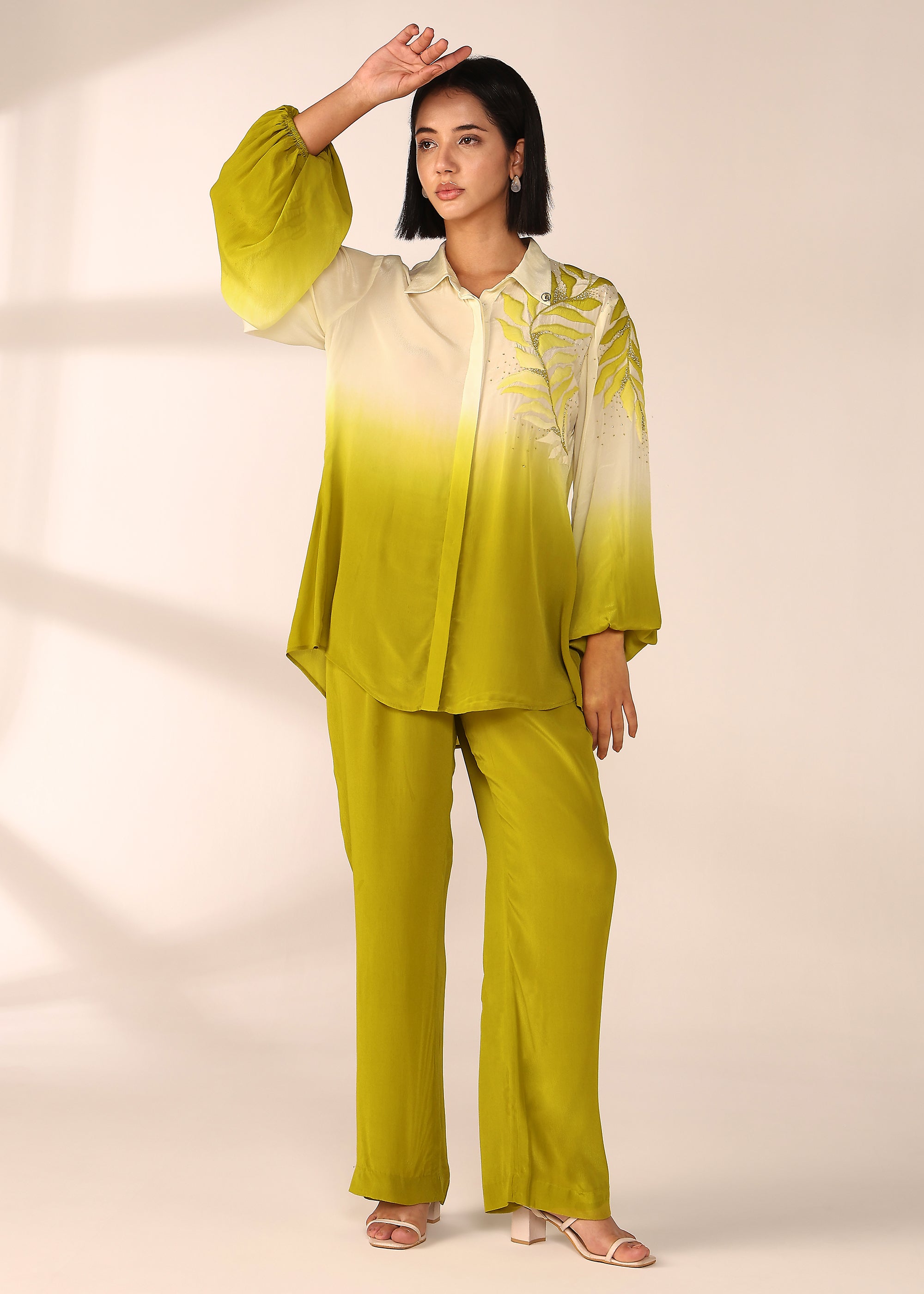 SHOULDER EMBROIDERED CO-ORD SET