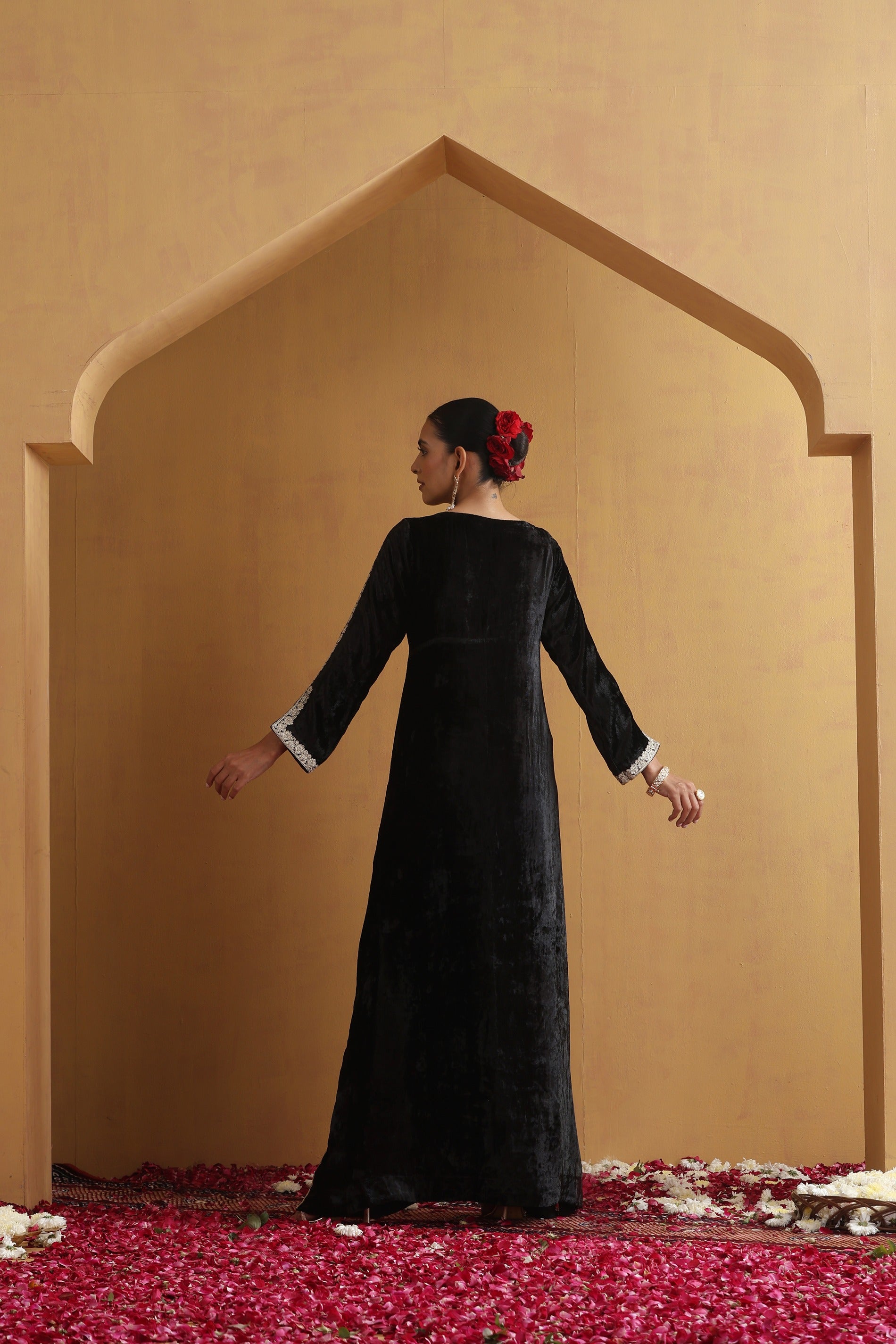Black Embroidered Kaftan