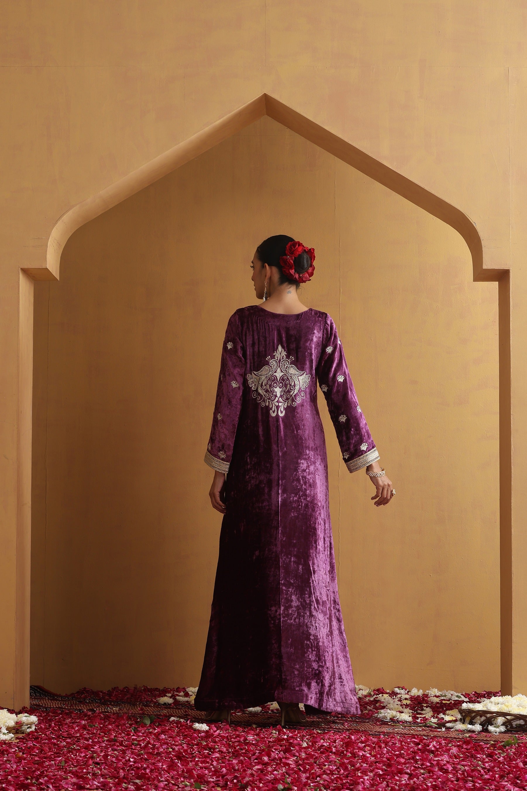 Purple Embroidered Kaftan