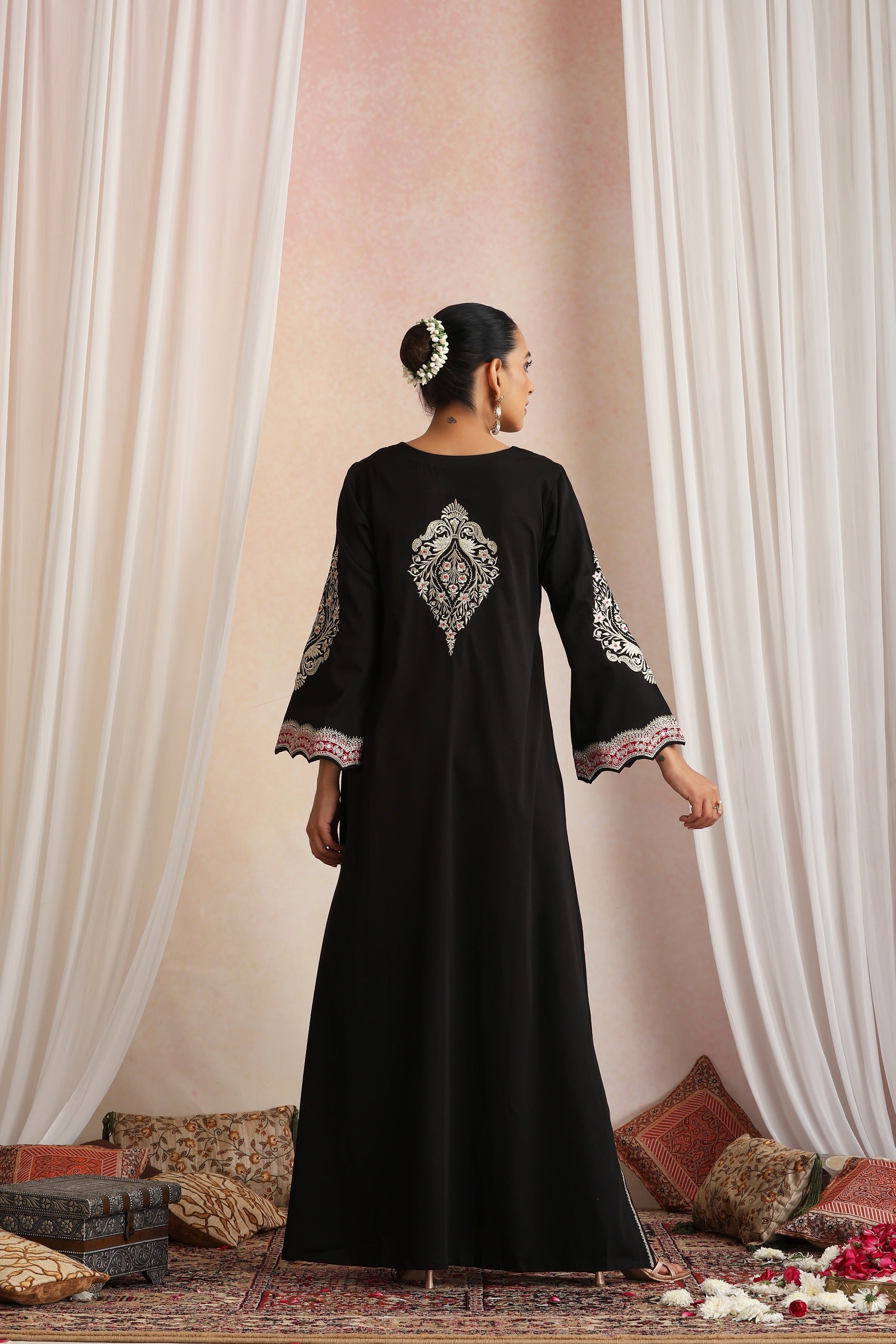 Black Embroidered Kaftan