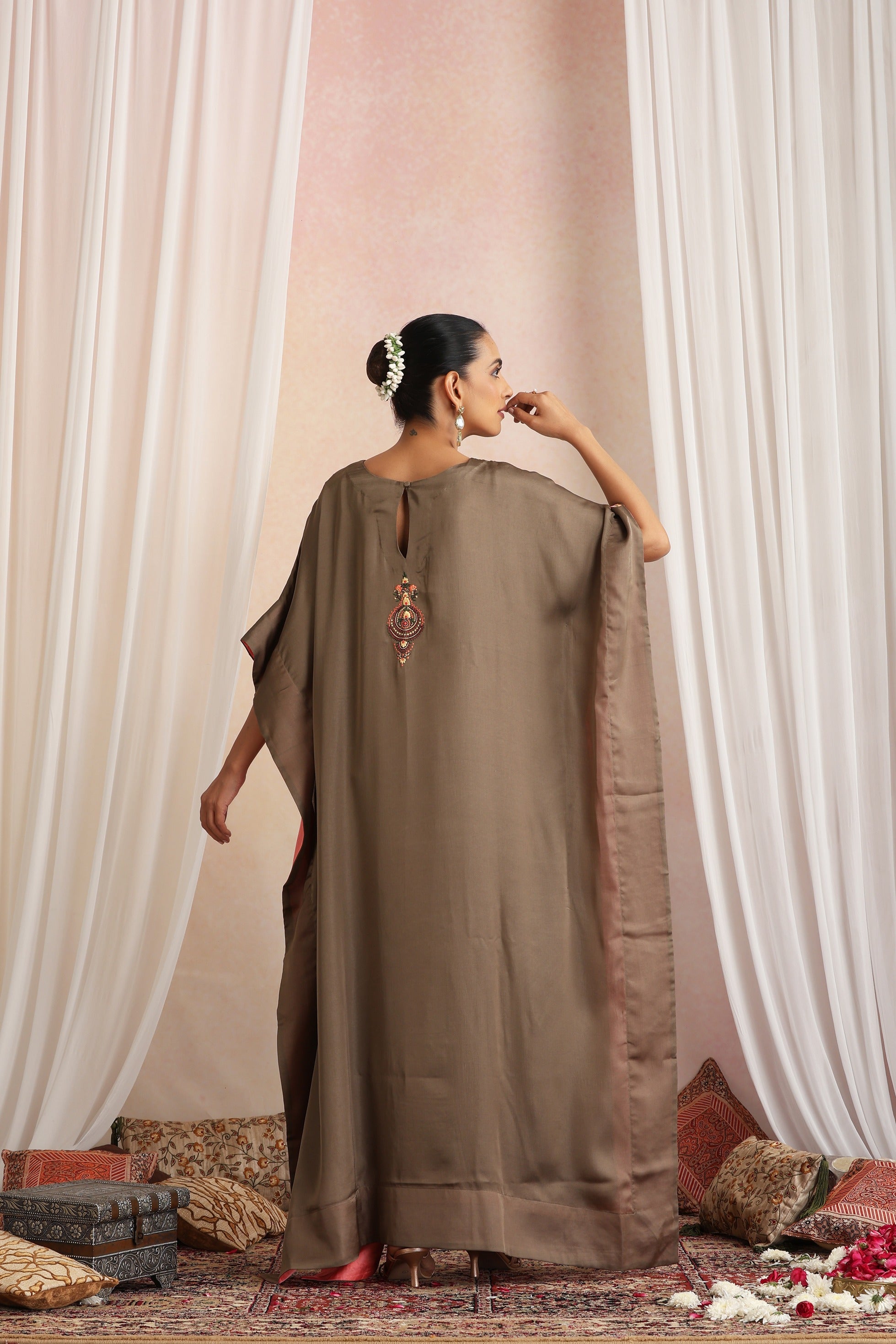 Olive Embroidered Kaftan