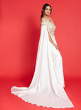 Load image into Gallery viewer, Ivory corset drape saree
