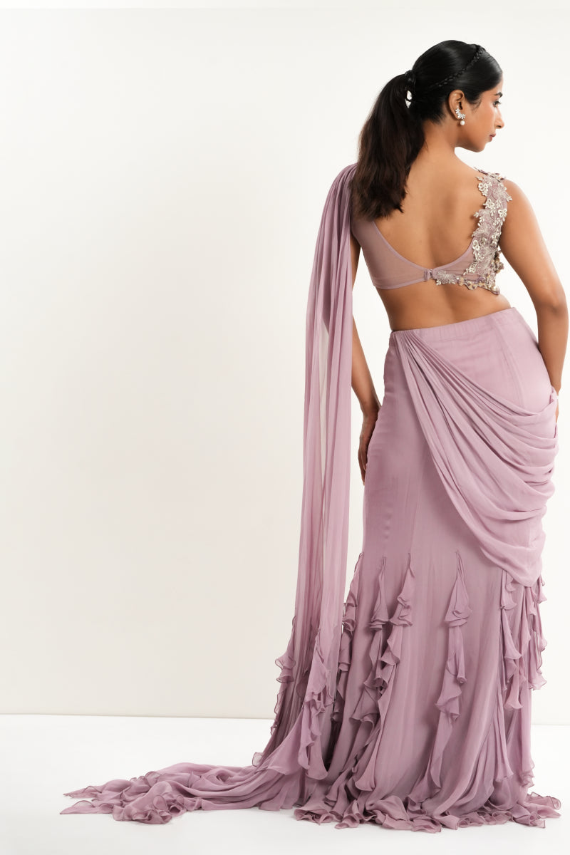 Cashmere Rose Draped Sarees