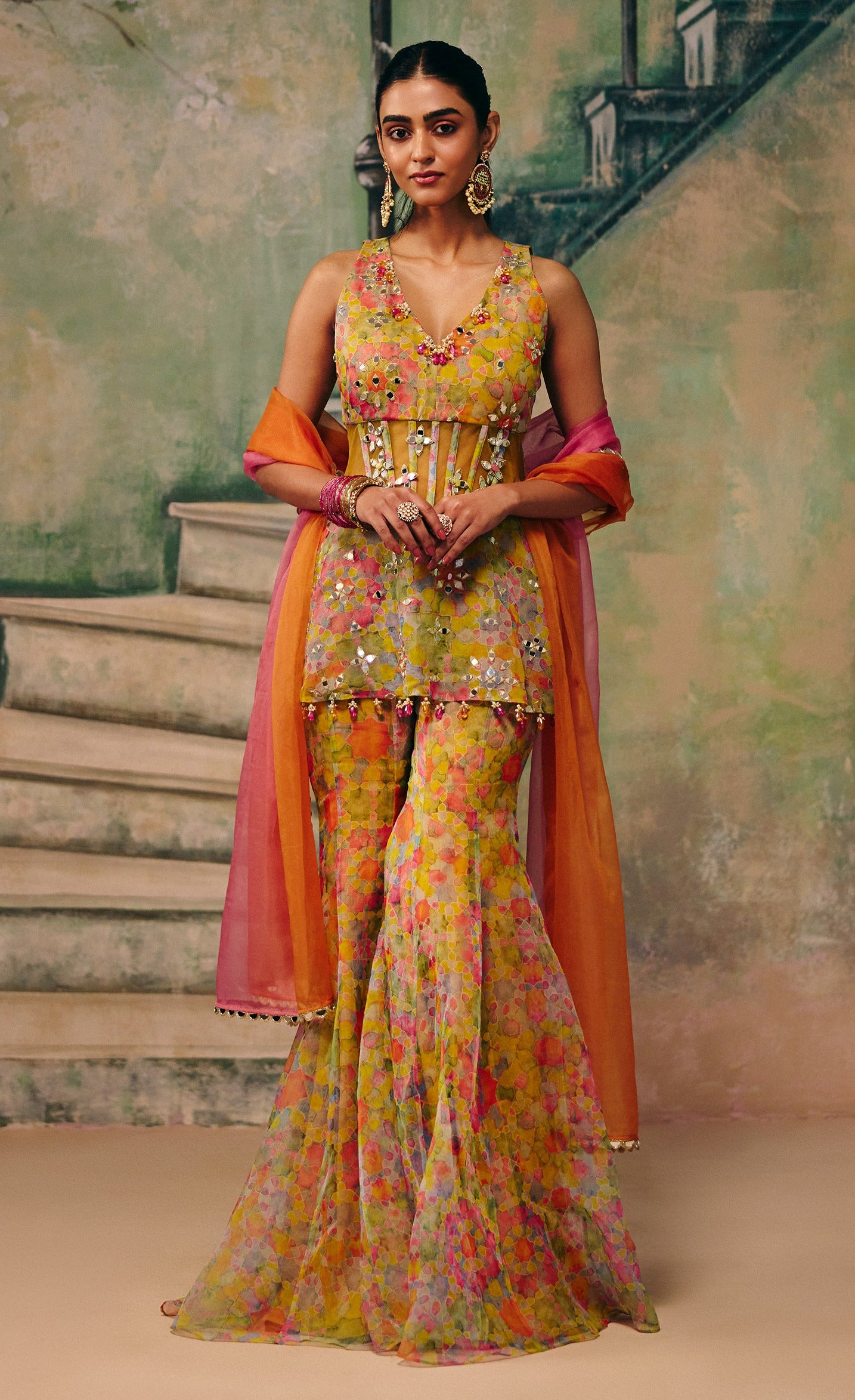 Huzoor Corset Sharara Set (With Dupatta)