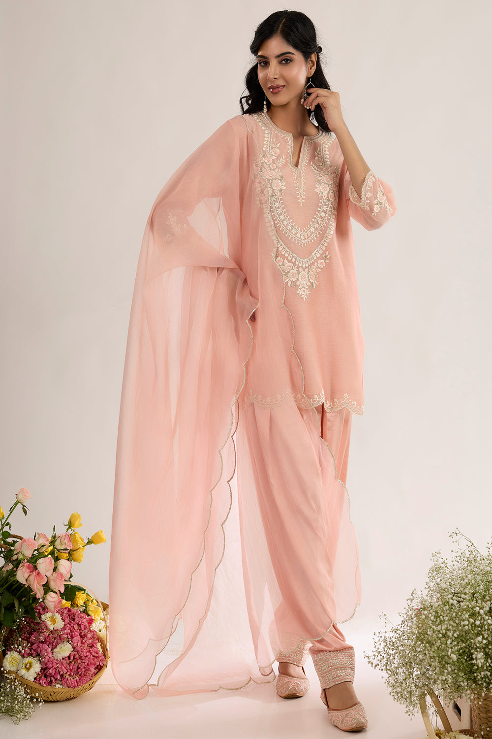 Short Kurta With Salwar And Dupatta