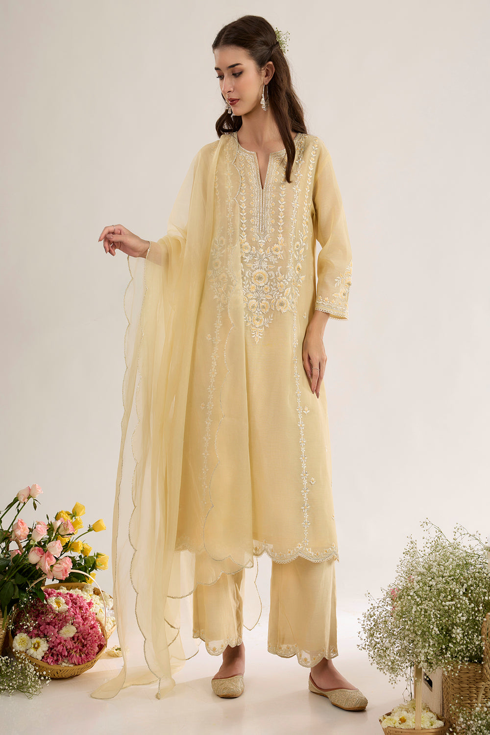 A Line Kurta With Plazo