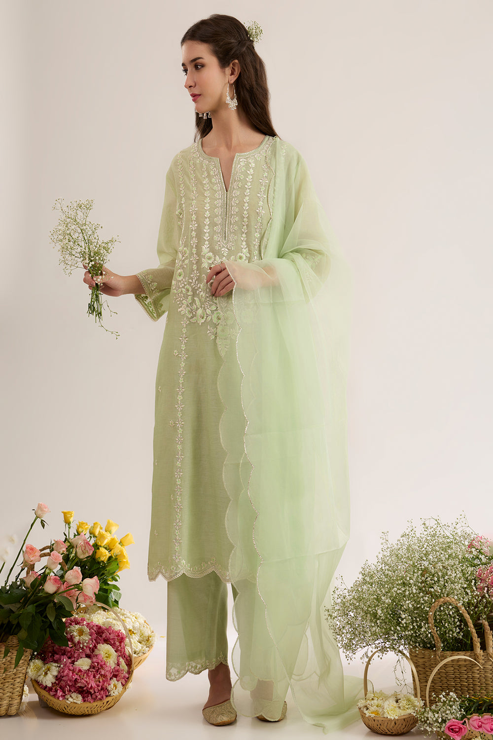 A Line Kurta With Plazo
