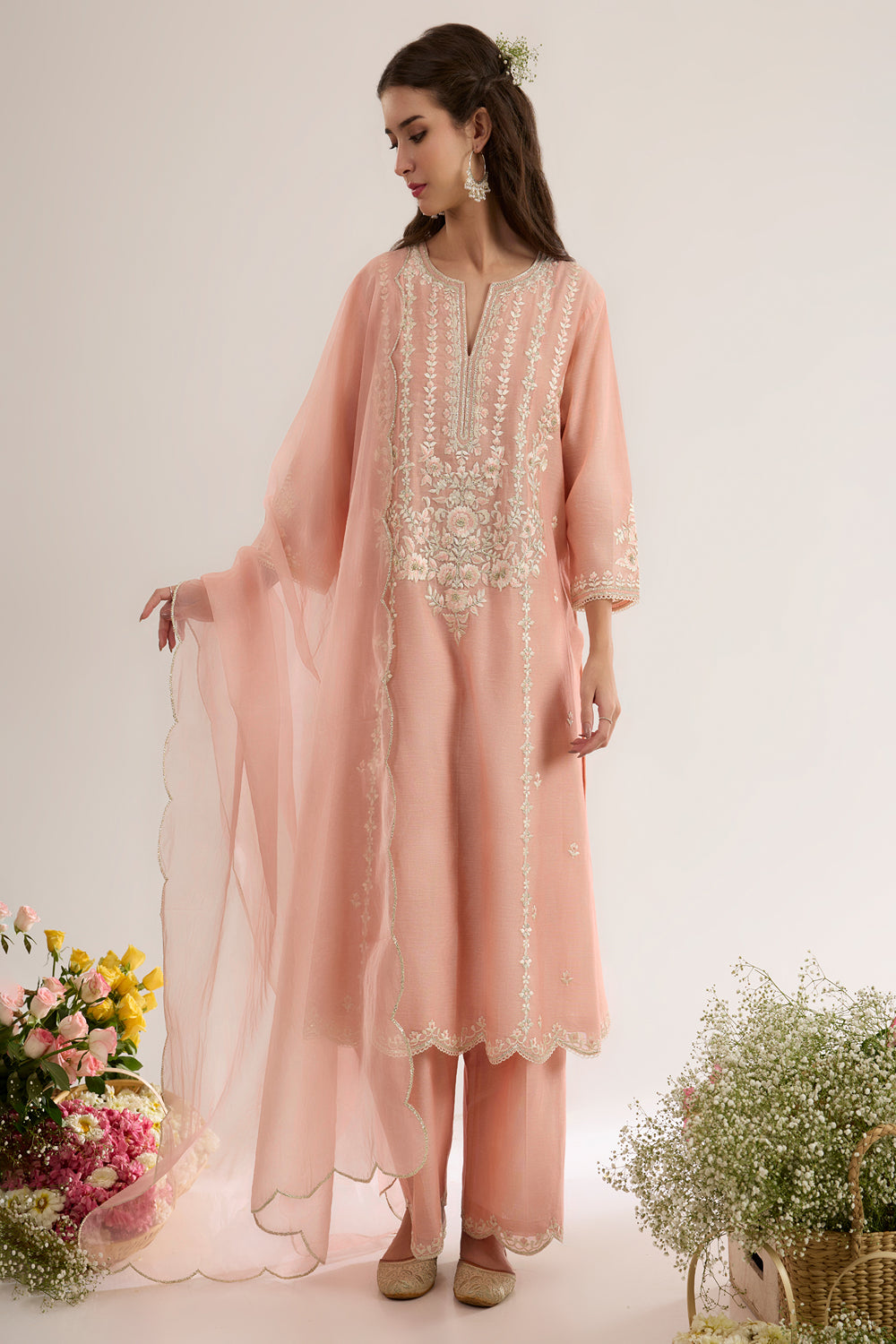 A Line Kurta With Plazo