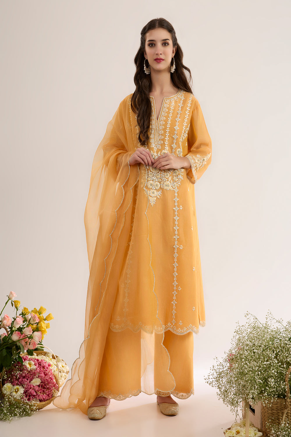 A Line Kurta With Plazo