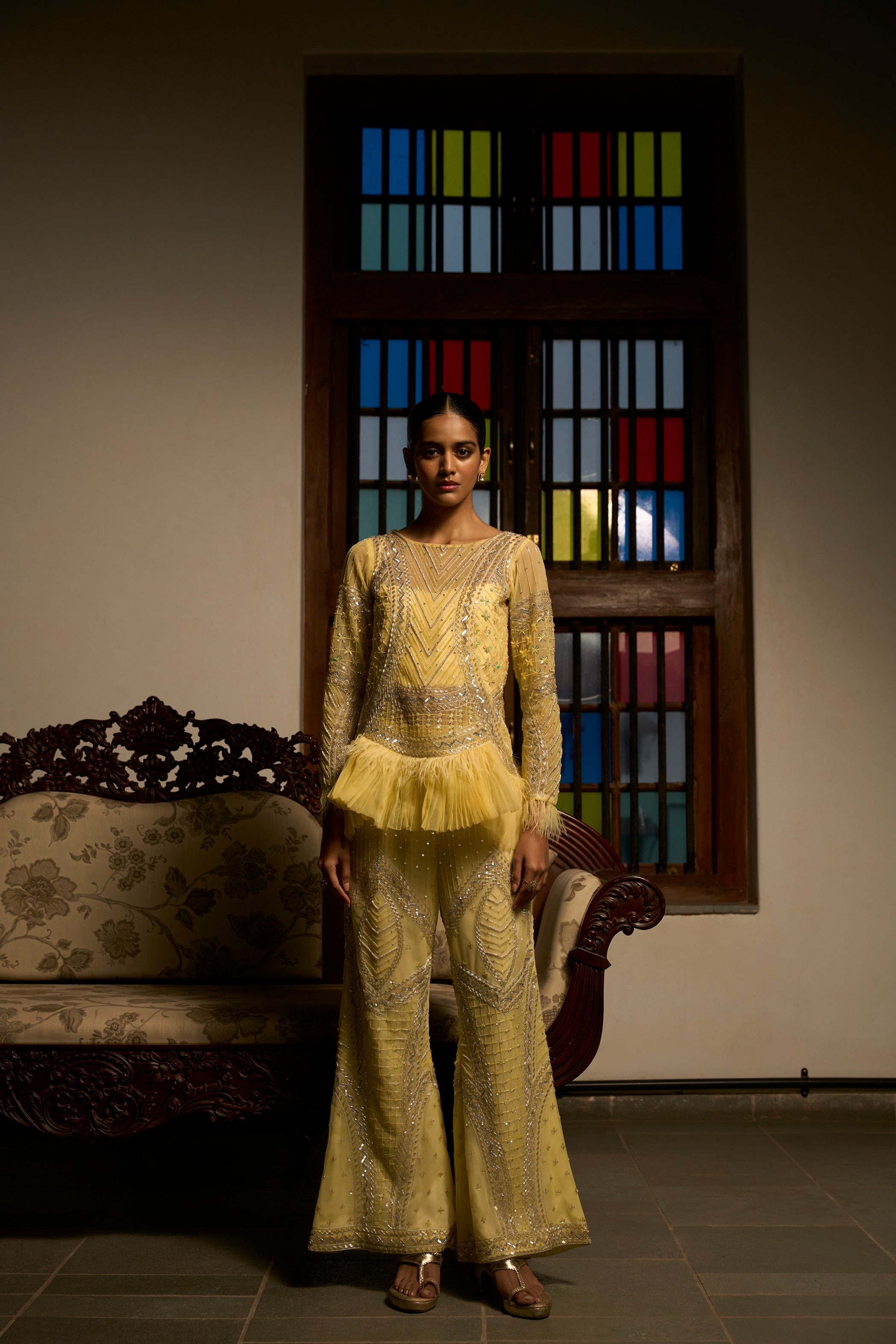 Lime Radiance Embellished Co-Ord Set