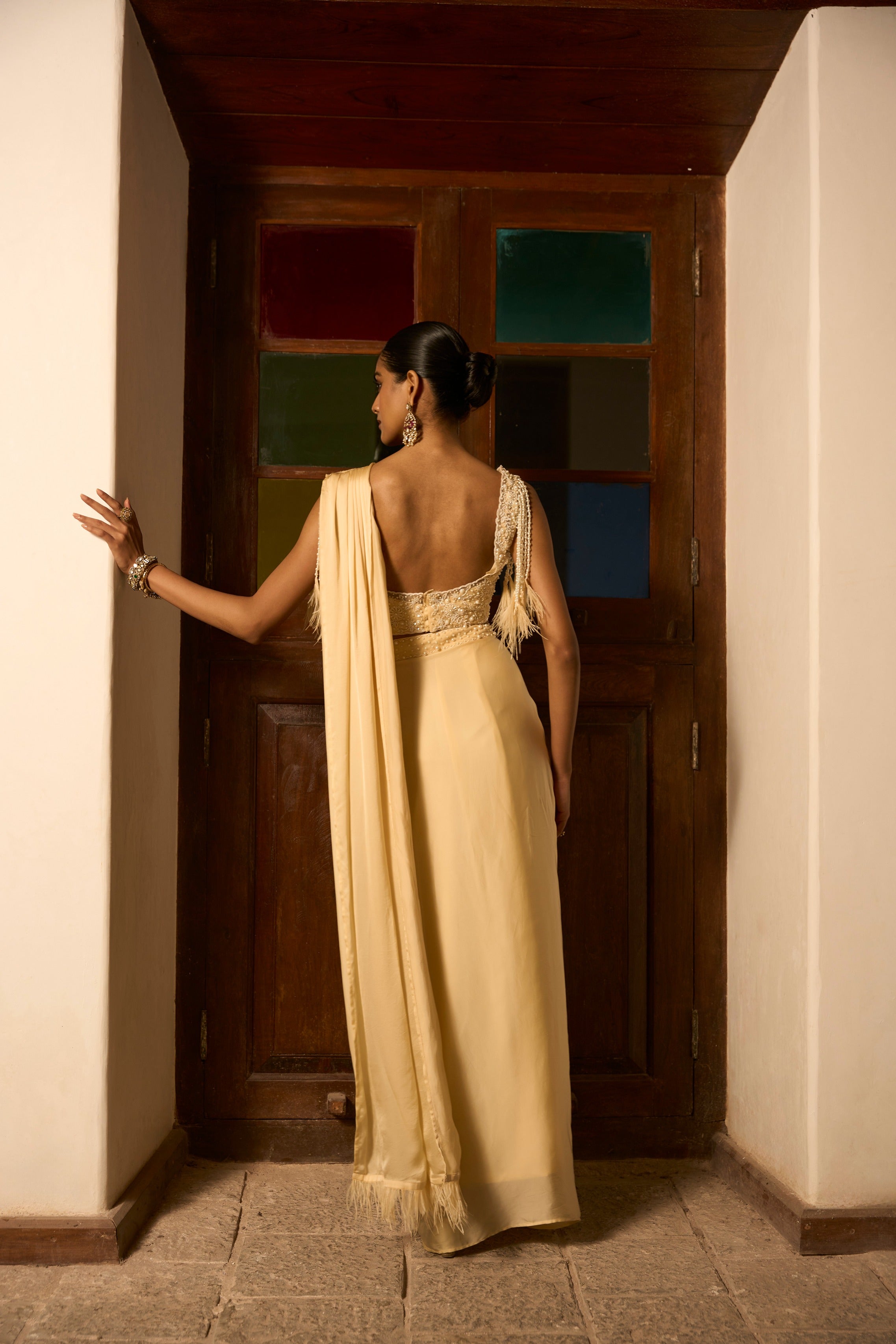 Pearl Drape Ensemble Saree
