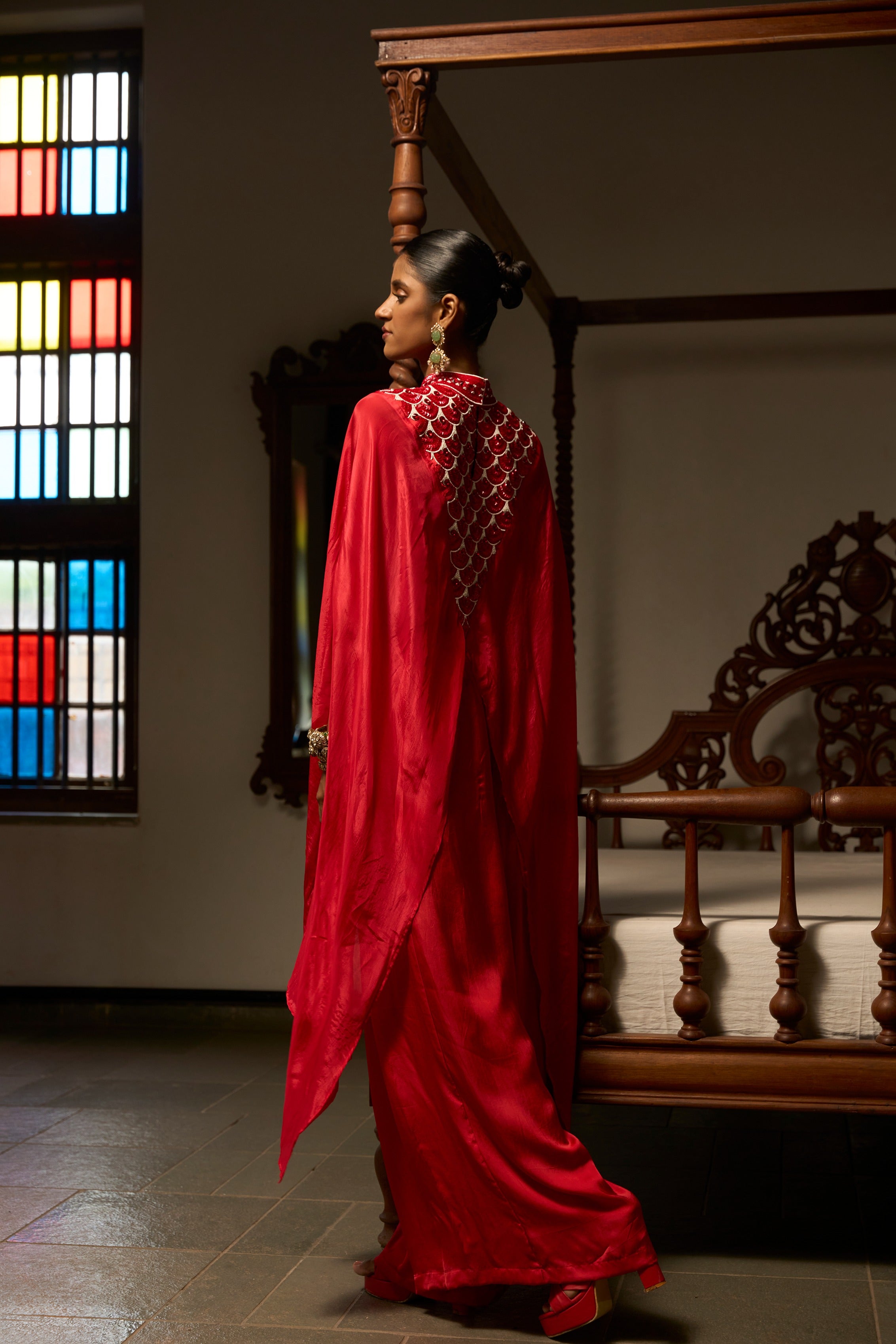 Crimson Asymmetric Cape