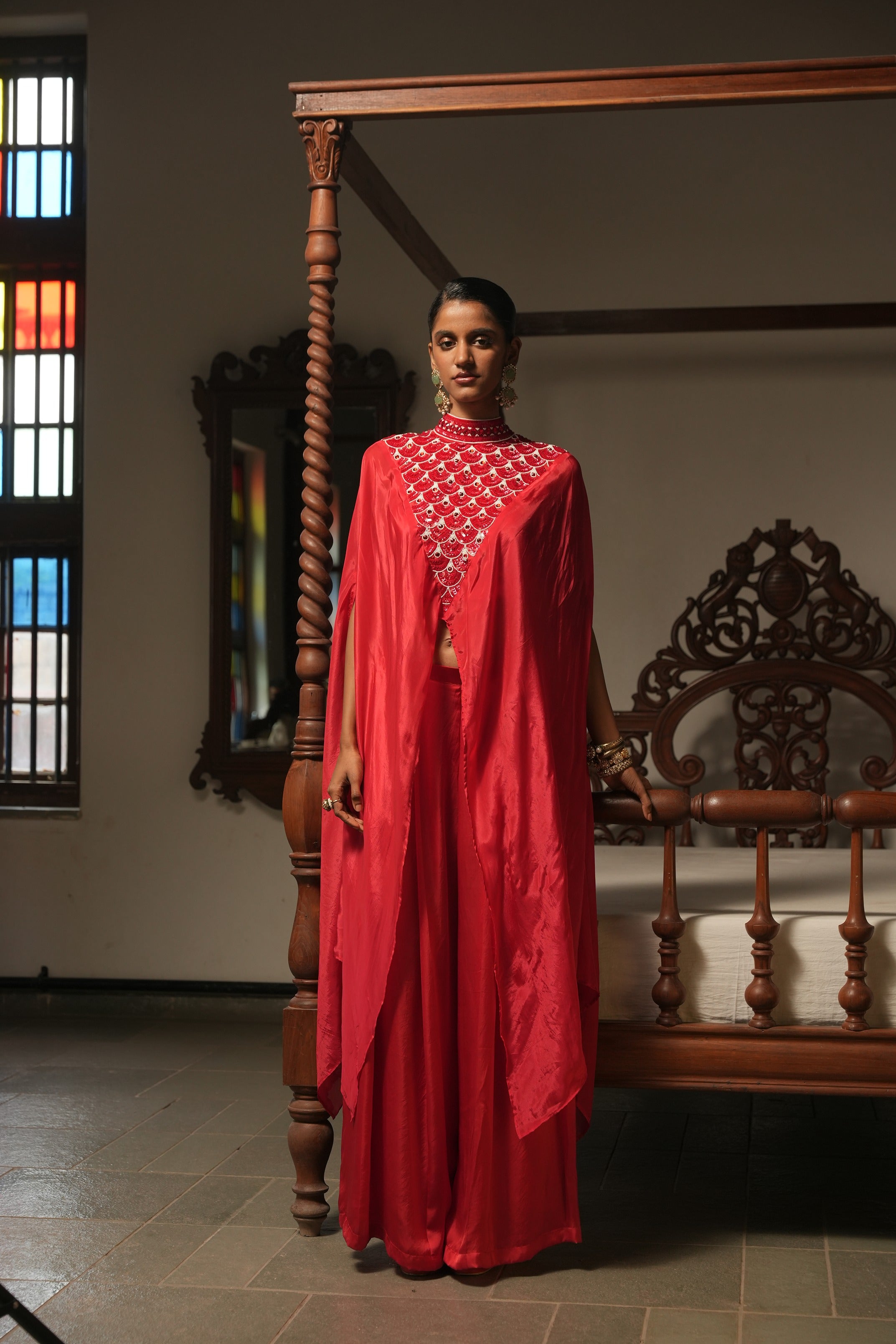 Crimson Asymmetric Cape