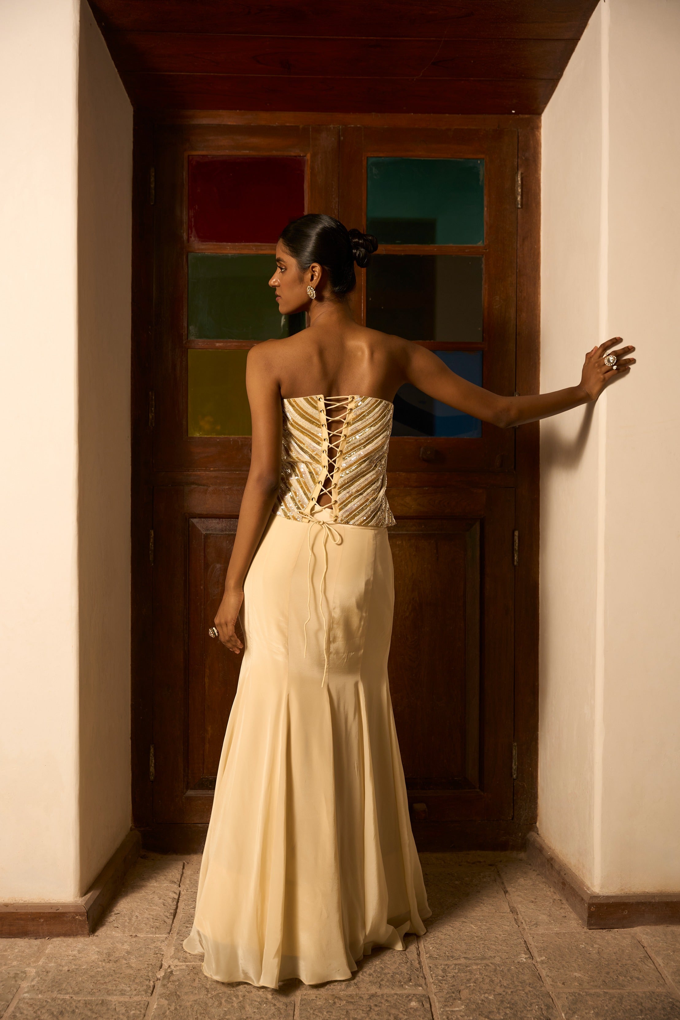 Ivory Ember Corset With Skirt