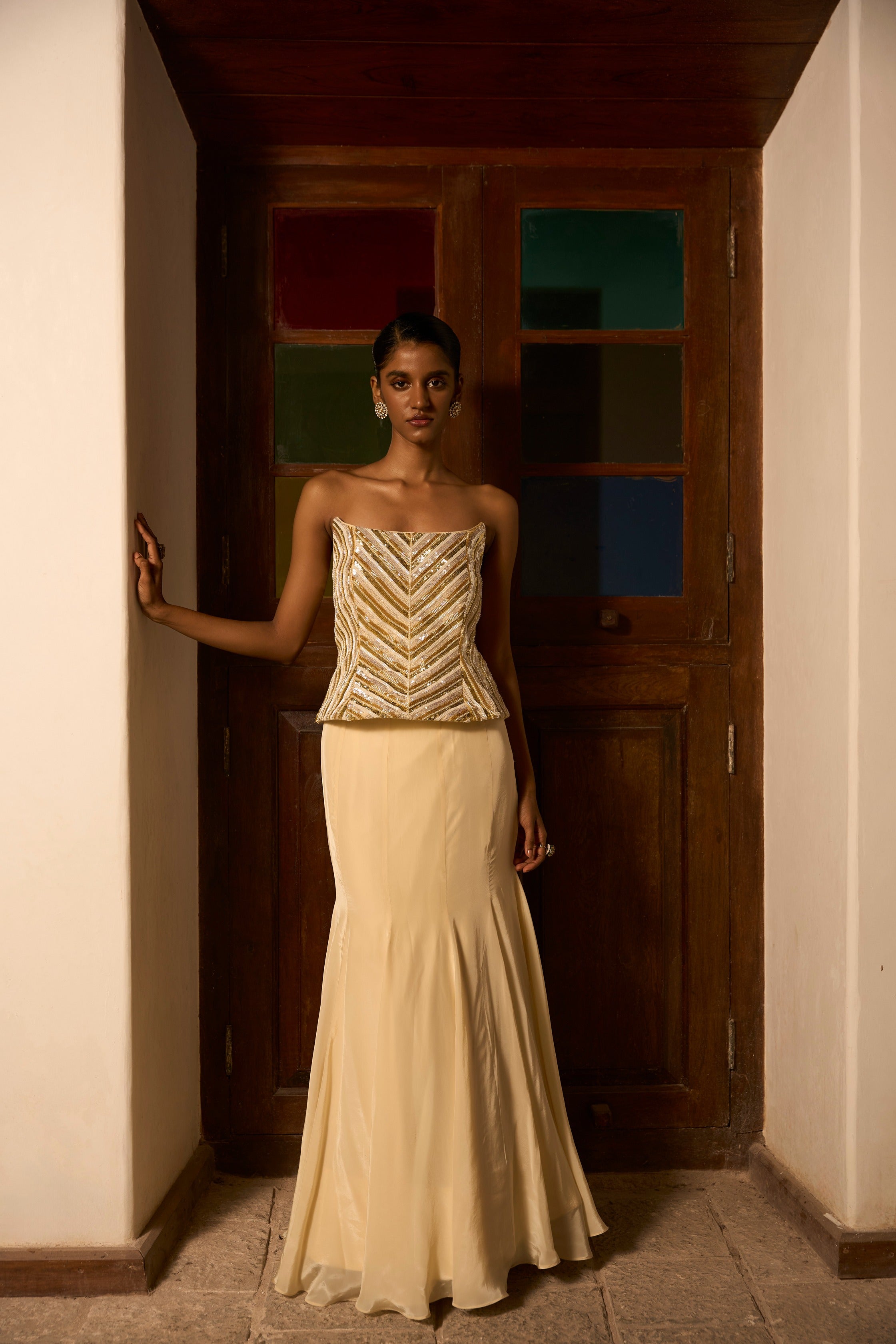 Ivory Ember Corset With Skirt