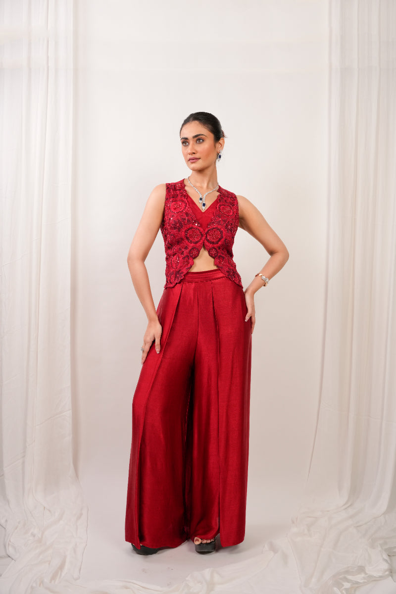 SHORT JACKET WITH WRAP PANTS