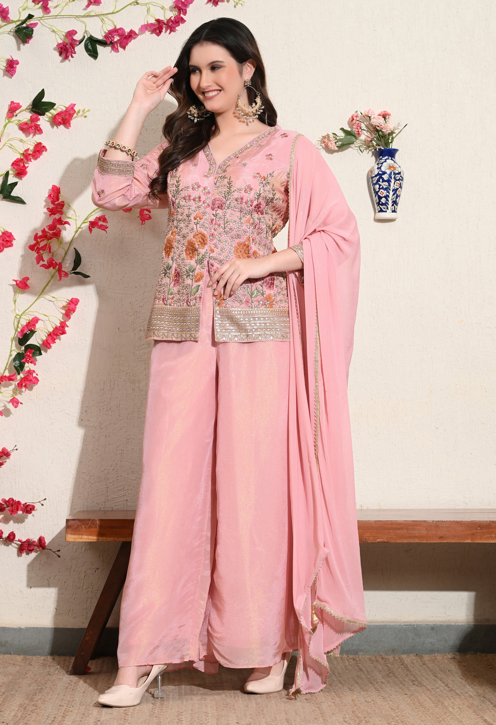 Pink Sharara Set
