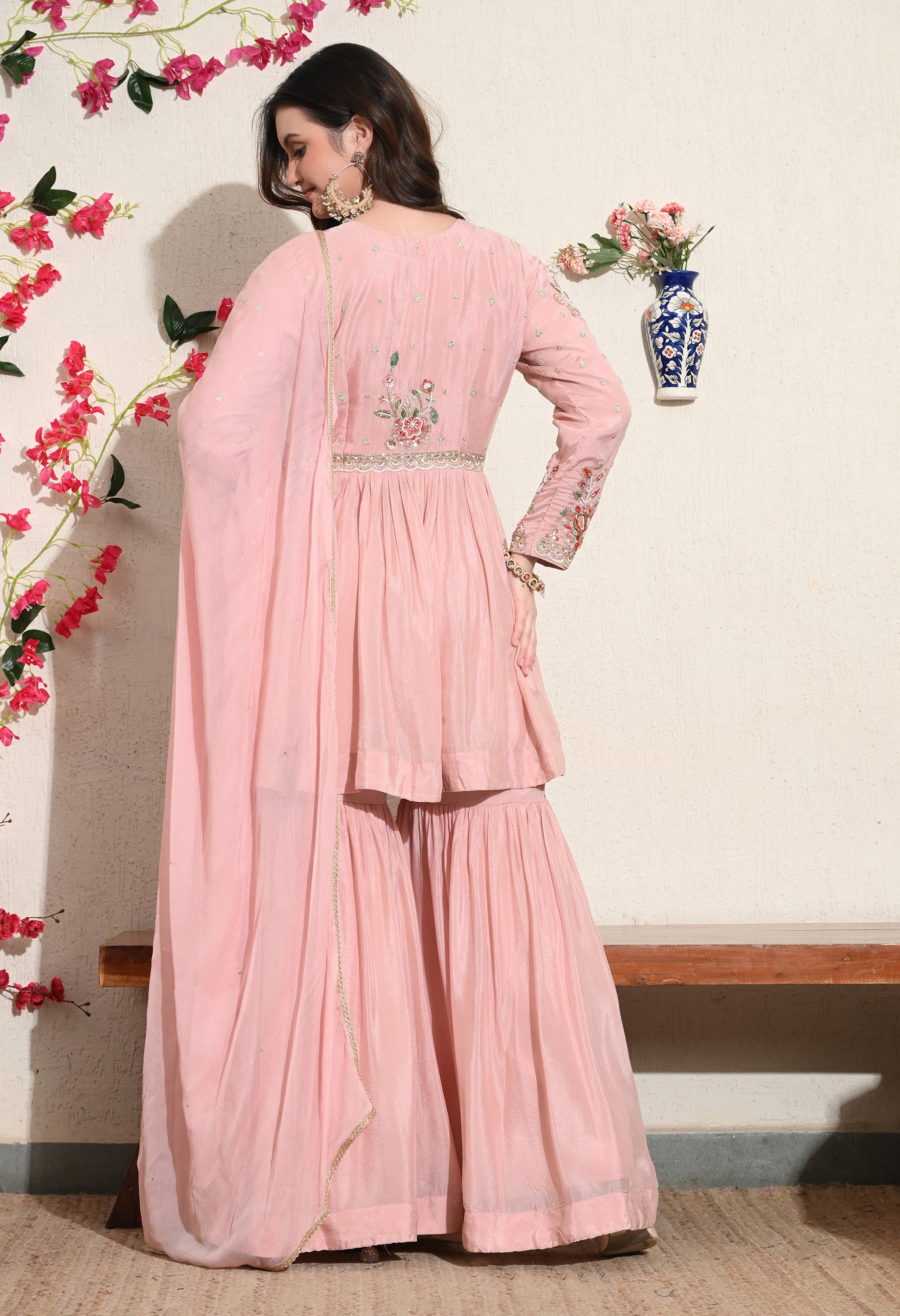 Pink Sharara Set