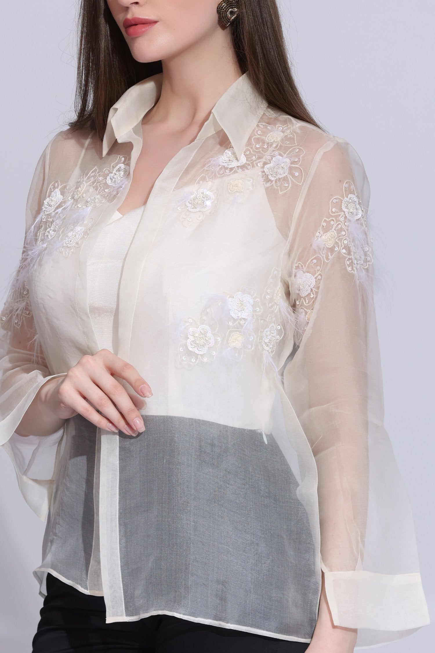 Organza Feather Shirt