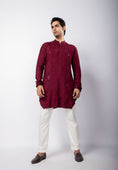 Load image into Gallery viewer, Aias Maroon Kurta Set- front view
