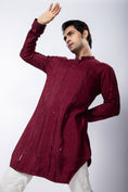 Load image into Gallery viewer, Aias Maroon Kurta Set- front view
