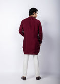 Load image into Gallery viewer, Aias Maroon Kurta Set- back view
