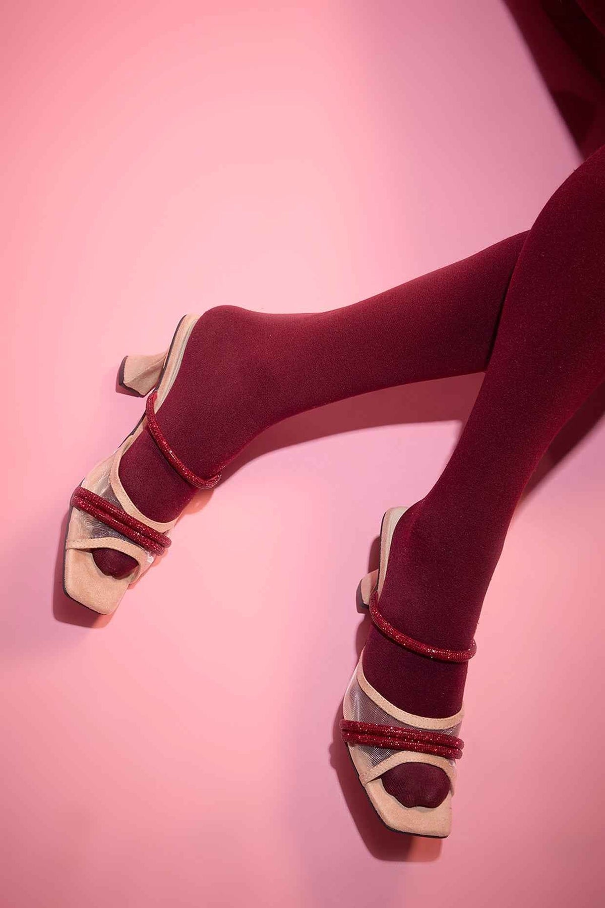 Beige Open Toe Slip on Closure Alaya Ruby Heels