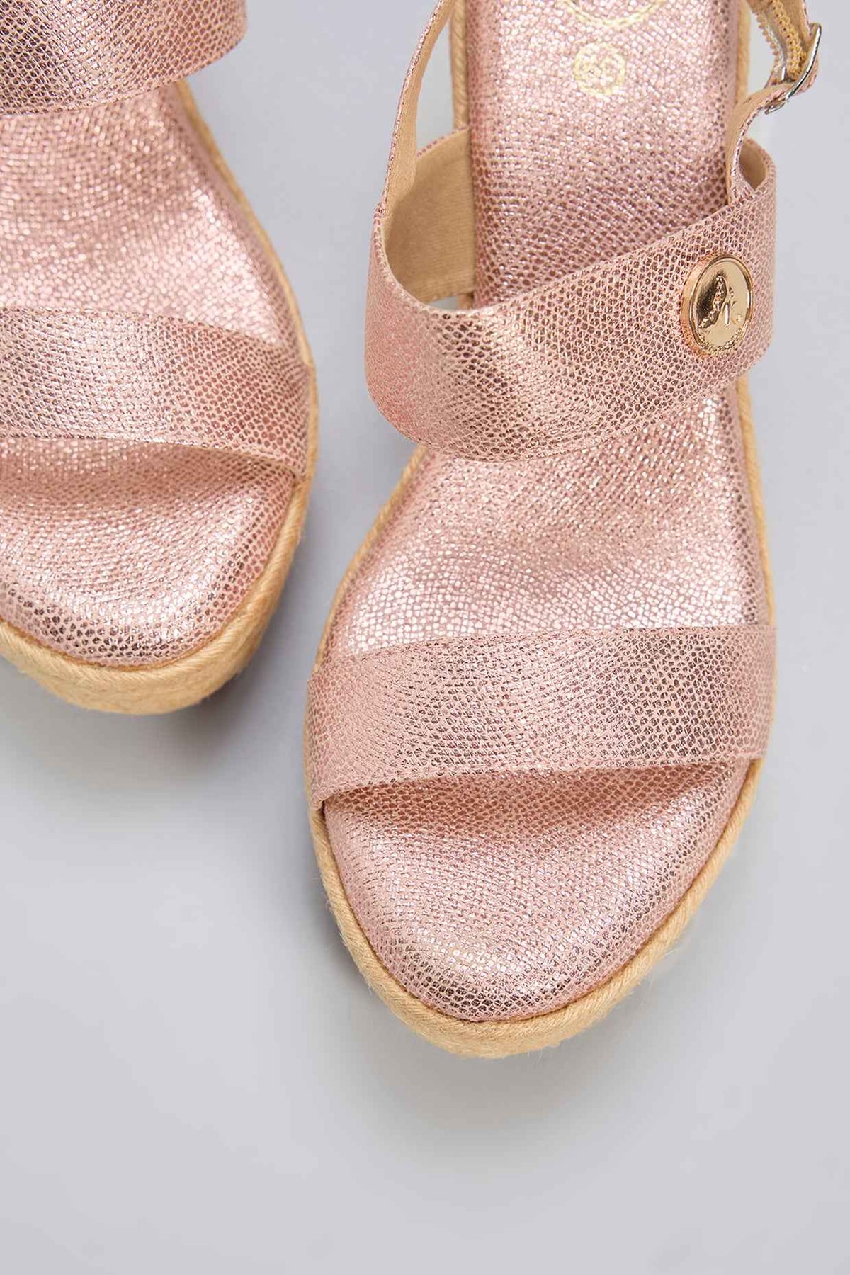 Pink Vegan Leather Wedges