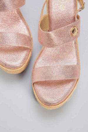 Pink Vegan Leather Wedges