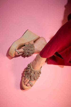 Pink Vegan Leather & Jute Wedges