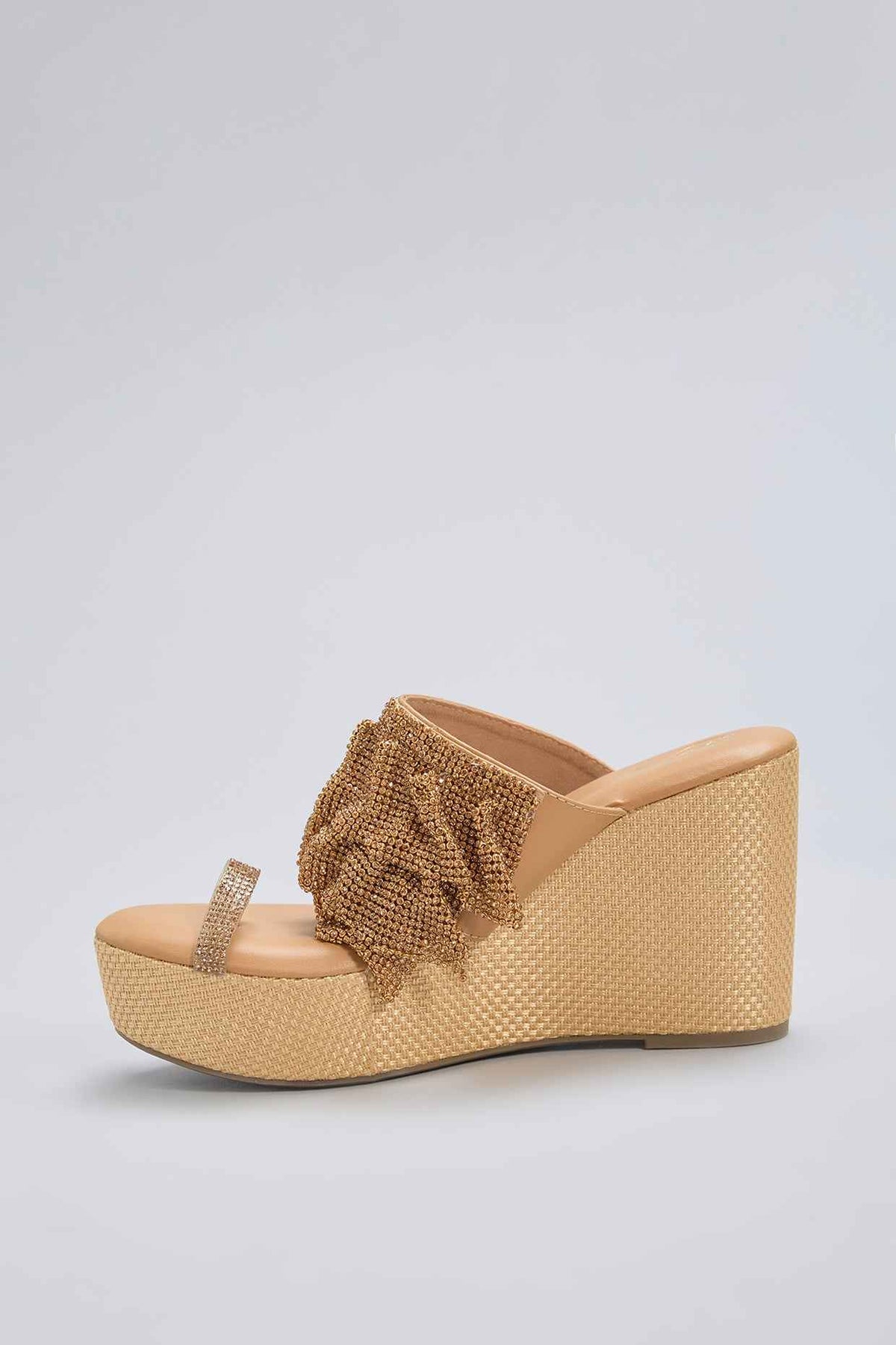 Pink Vegan Leather & Jute Wedges