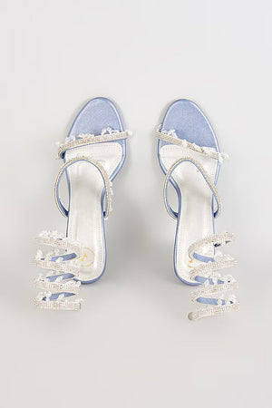 Glitz Mettalic Blue Spring Heel