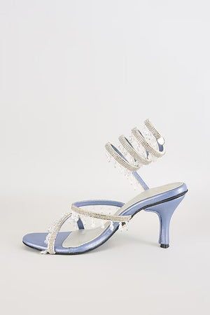 Glitz Mettalic Blue Spring Heel