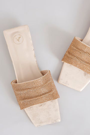 Jia Square Gold Half Heel