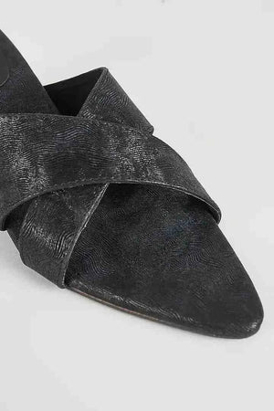 Black Twister Spring Kitten Heel