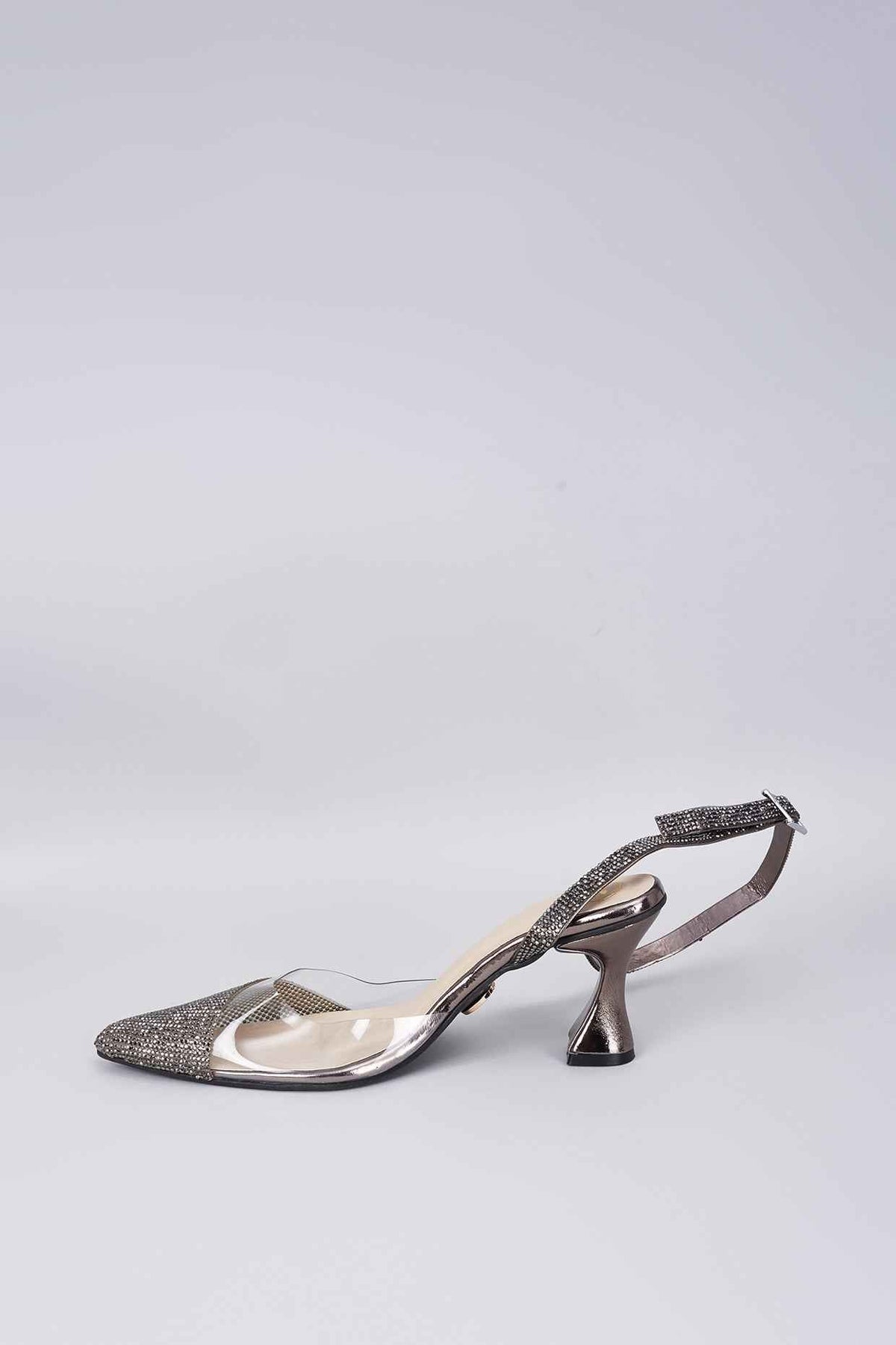 Silver Sleek Cheek Pointed Toe Heel Sandals