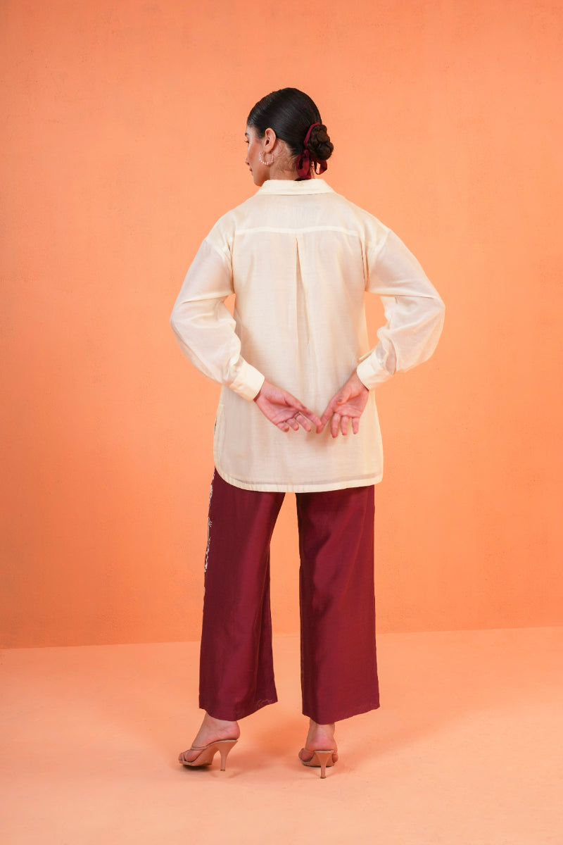 ORIGANI Maroon Mirage Co-ord Set