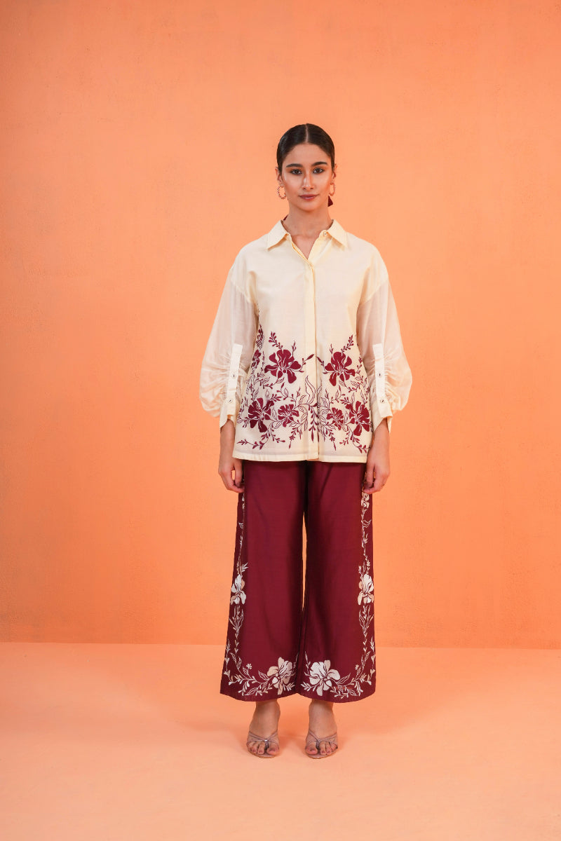 ORIGANI Maroon Mirage Co-ord Set