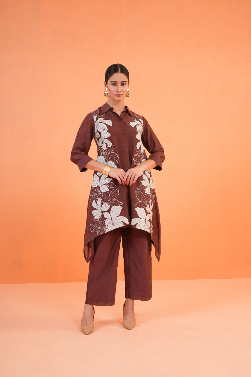 ORIGANI Brown Noir Tunic Set