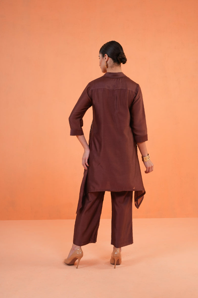 ORIGANI Brown Noir Tunic Set