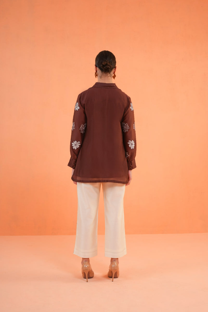 ORIGANI Brown-Ivory Noir Co-ord set