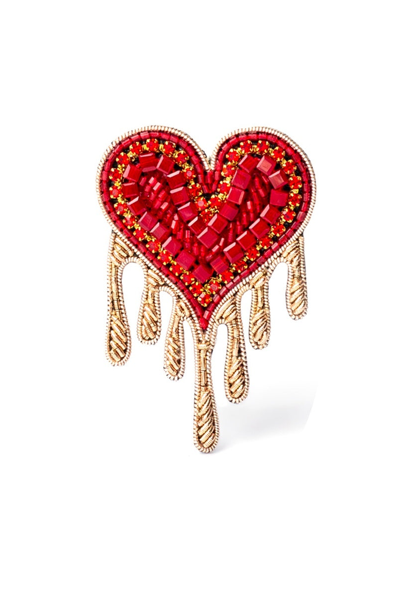 Heart Drip brooch