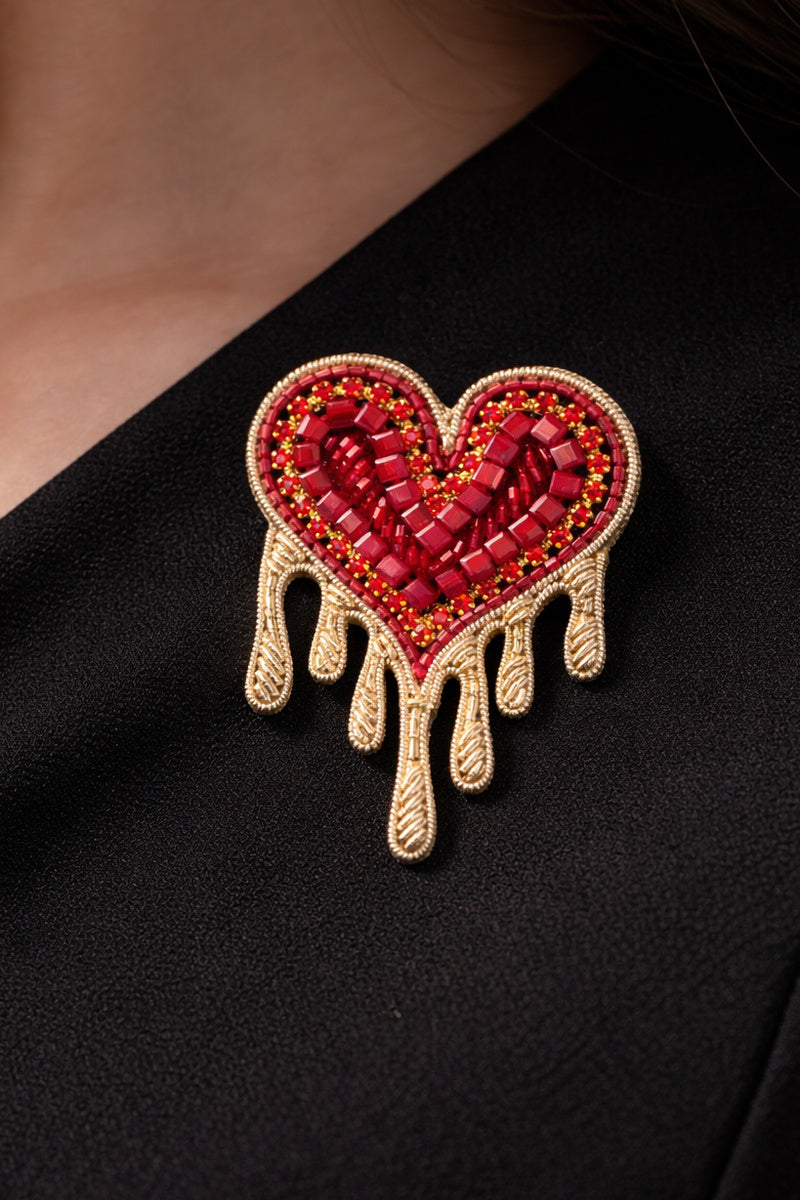 Heart Drip brooch
