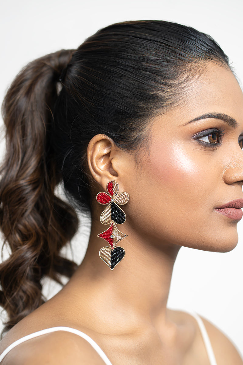 Dual Tone drop Earrings