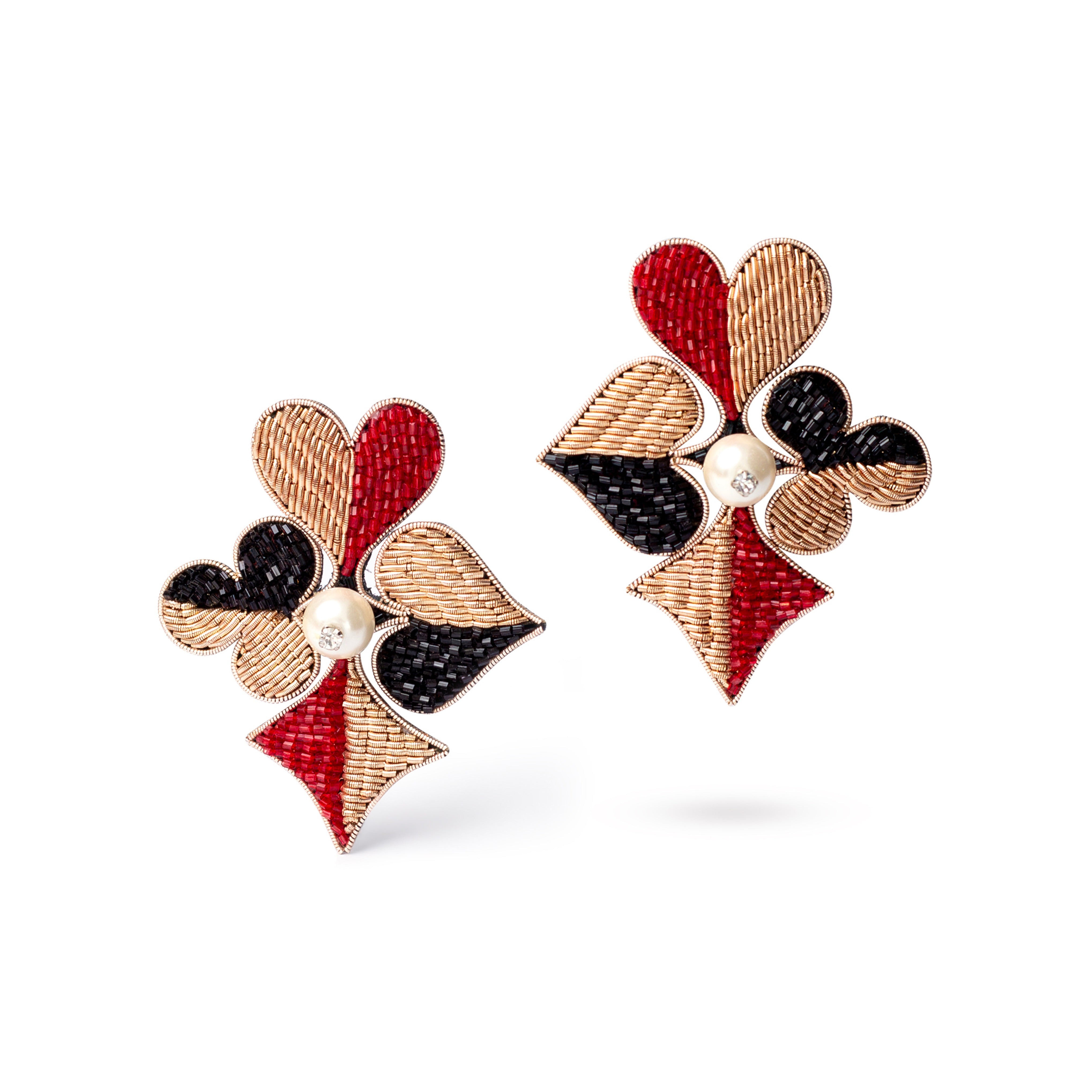 Duel Tone Pearl Earrings
