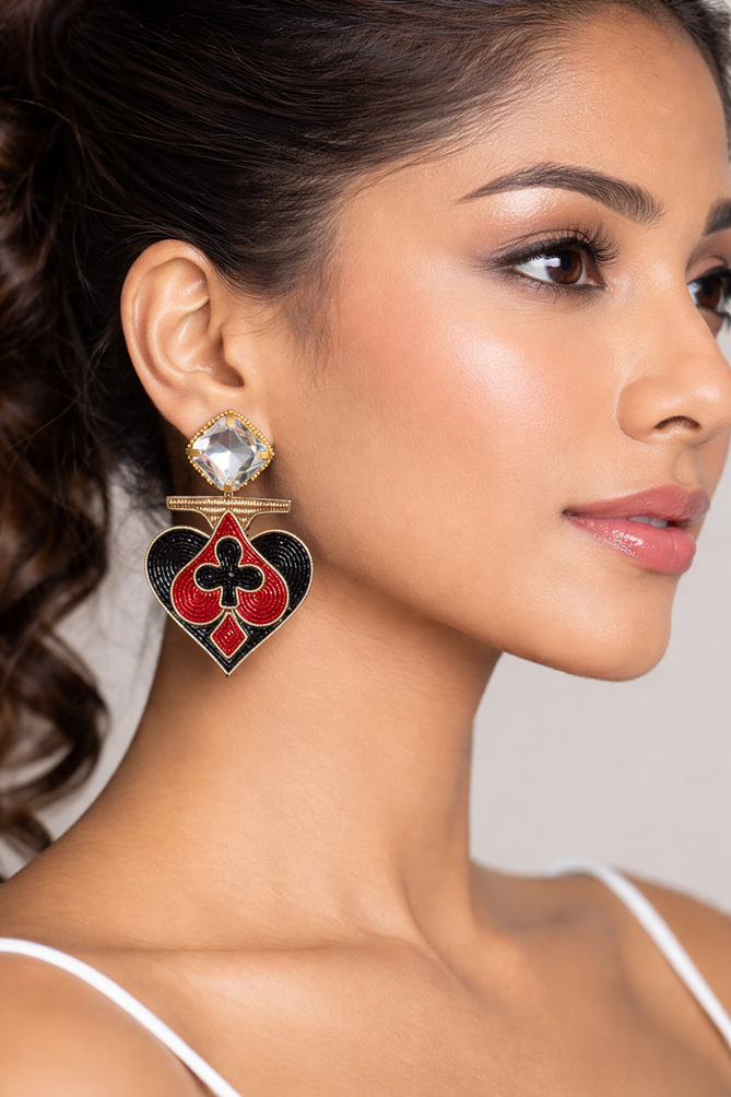 Suits Of Cards Enclosed Earrings medium