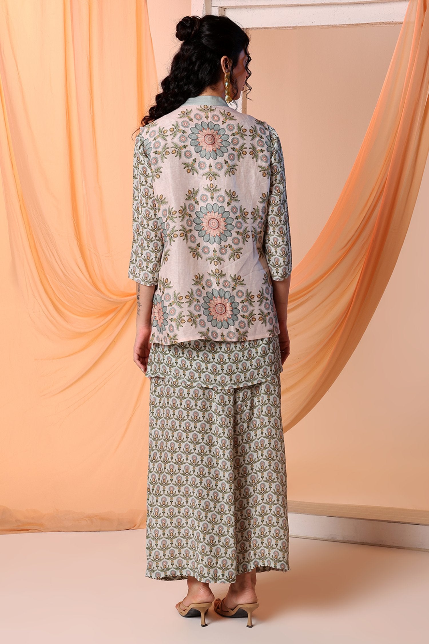 Earaya Printed Kurta set with embellished jacket